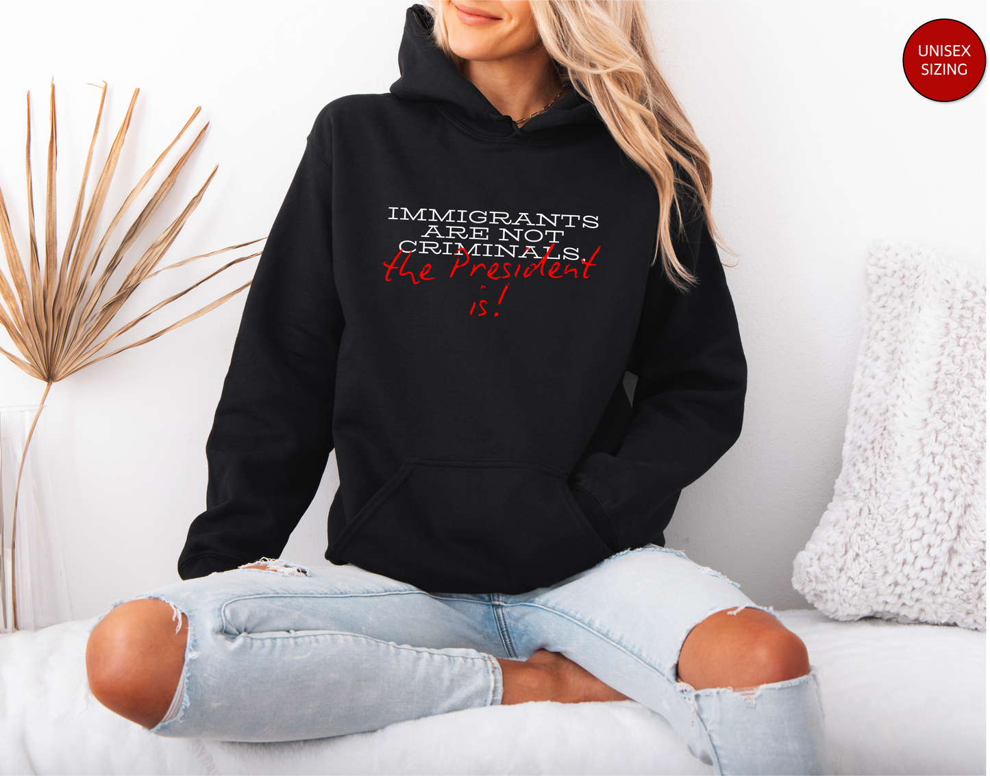 Immigrants Are Not Criminals Unisex Sweatshirt, Fuck Trump Hoodie, Funny Anti Trump Sweatshirt, Anti-republican Sweater