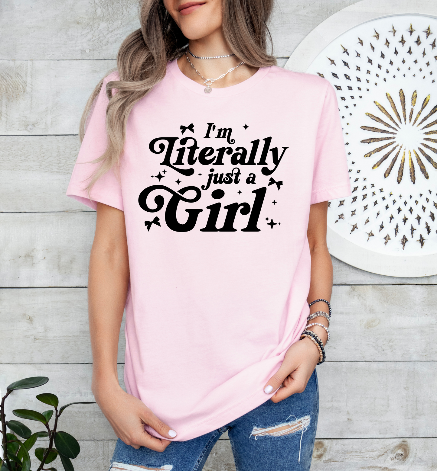 I'm Literally Just A Girl Coquette Unisex T-Shirt, Girlie Girl shirt, Gift for her, Coquette Girly, Gift for best friend, Galentines Shirt