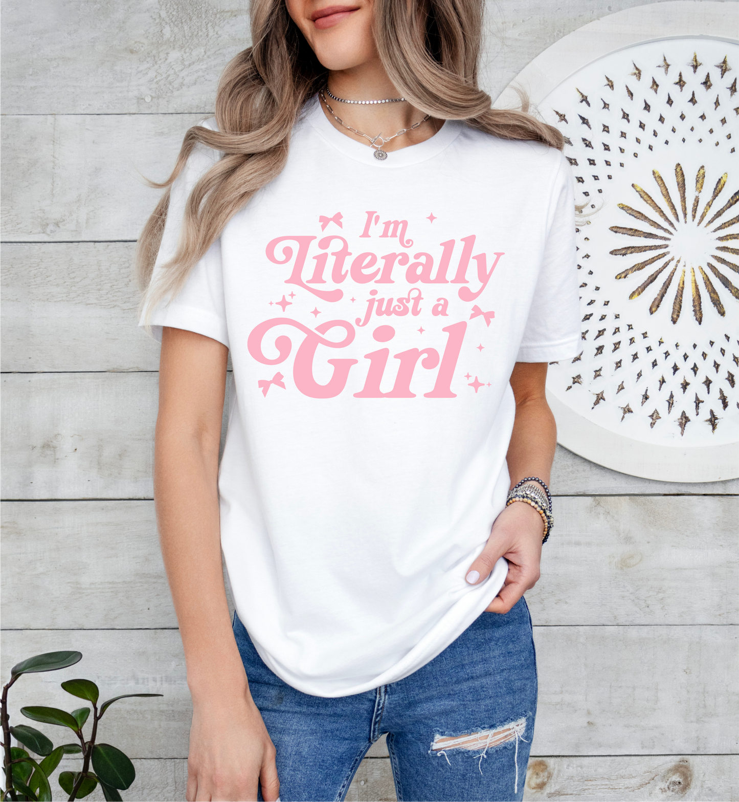 I'm Literally Just A Girl Coquette Unisex T-Shirt, Girlie Girl shirt, Gift for her, Coquette Girly, Gift for best friend, Galentines Shirt