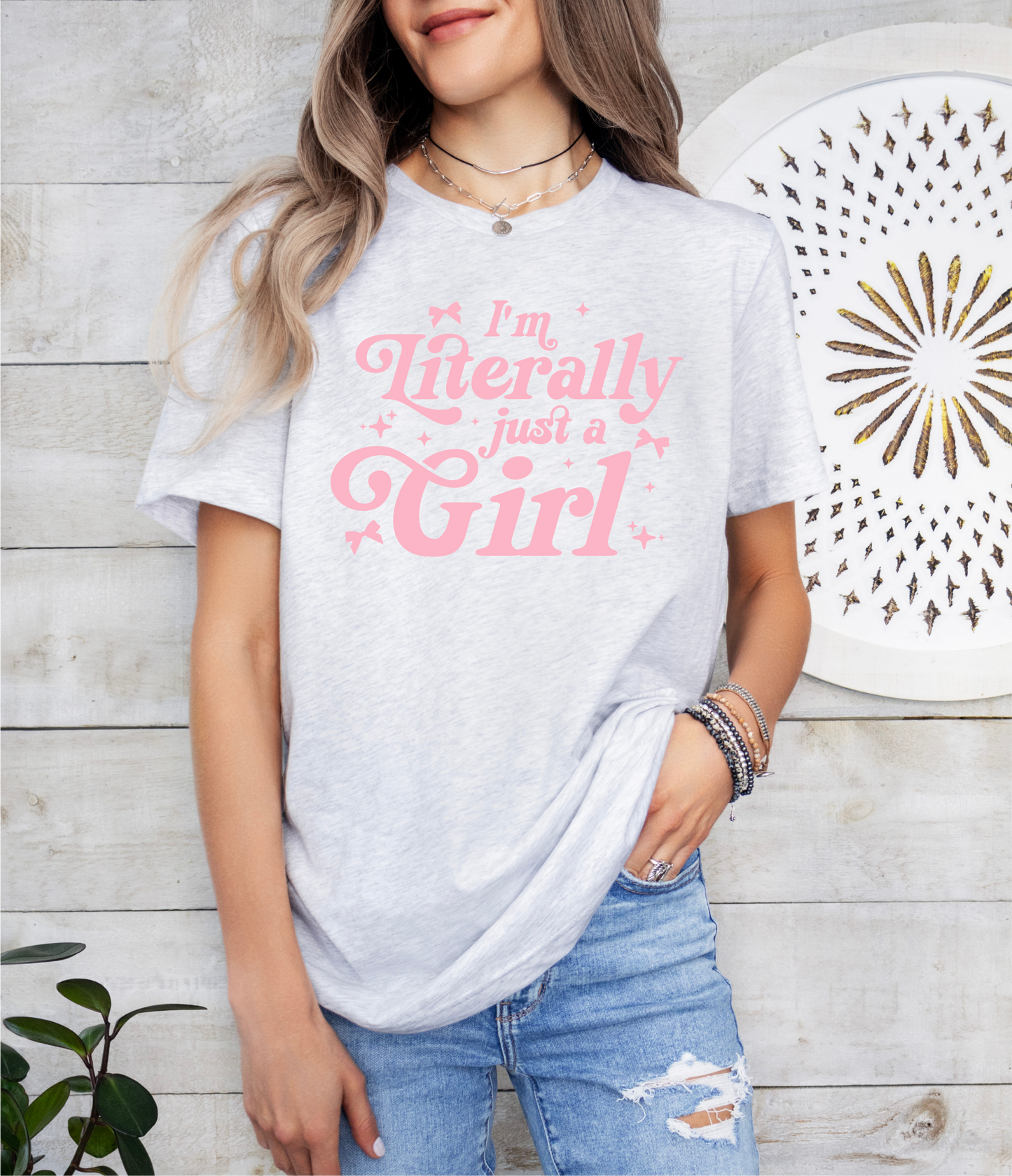 I'm Literally Just A Girl Coquette Unisex T-Shirt, Girlie Girl shirt, Gift for her, Coquette Girly, Gift for best friend, Galentines Shirt