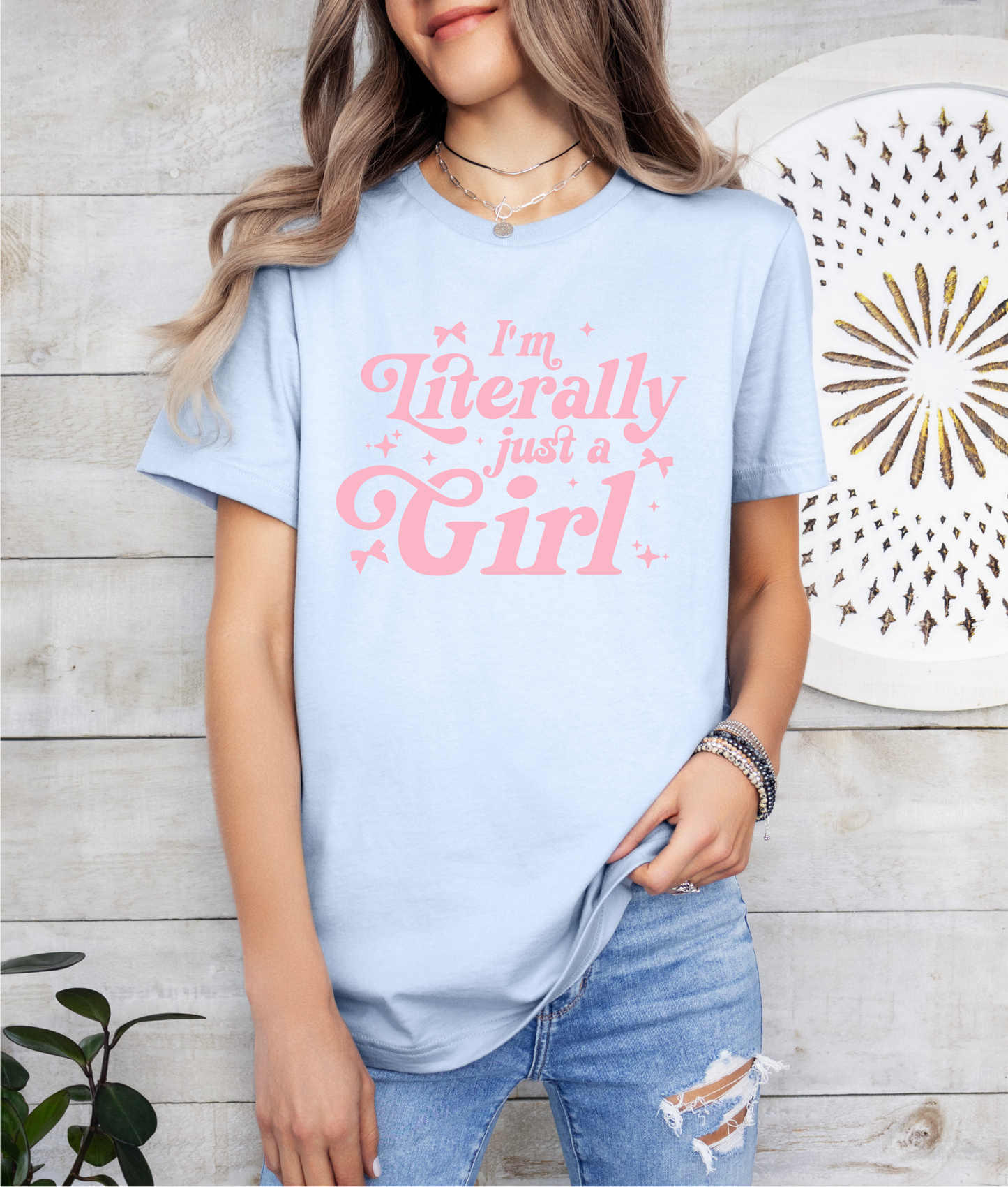 I'm Literally Just A Girl Coquette Unisex T-Shirt, Girlie Girl shirt, Gift for her, Coquette Girly, Gift for best friend, Galentines Shirt