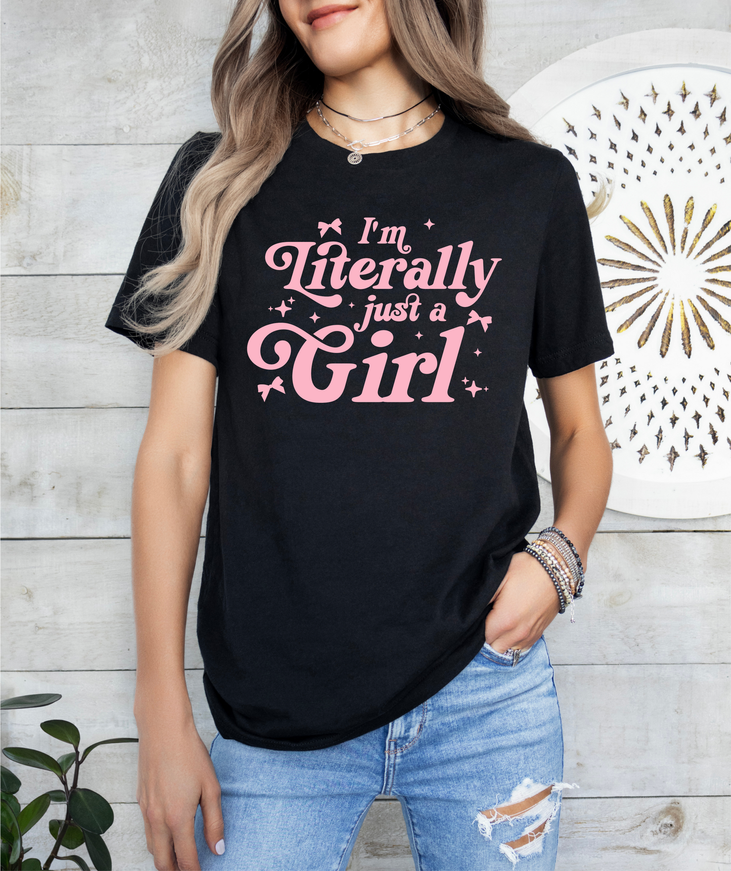 I'm Literally Just A Girl Coquette Unisex T-Shirt, Girlie Girl shirt, Gift for her, Coquette Girly, Gift for best friend, Galentines Shirt