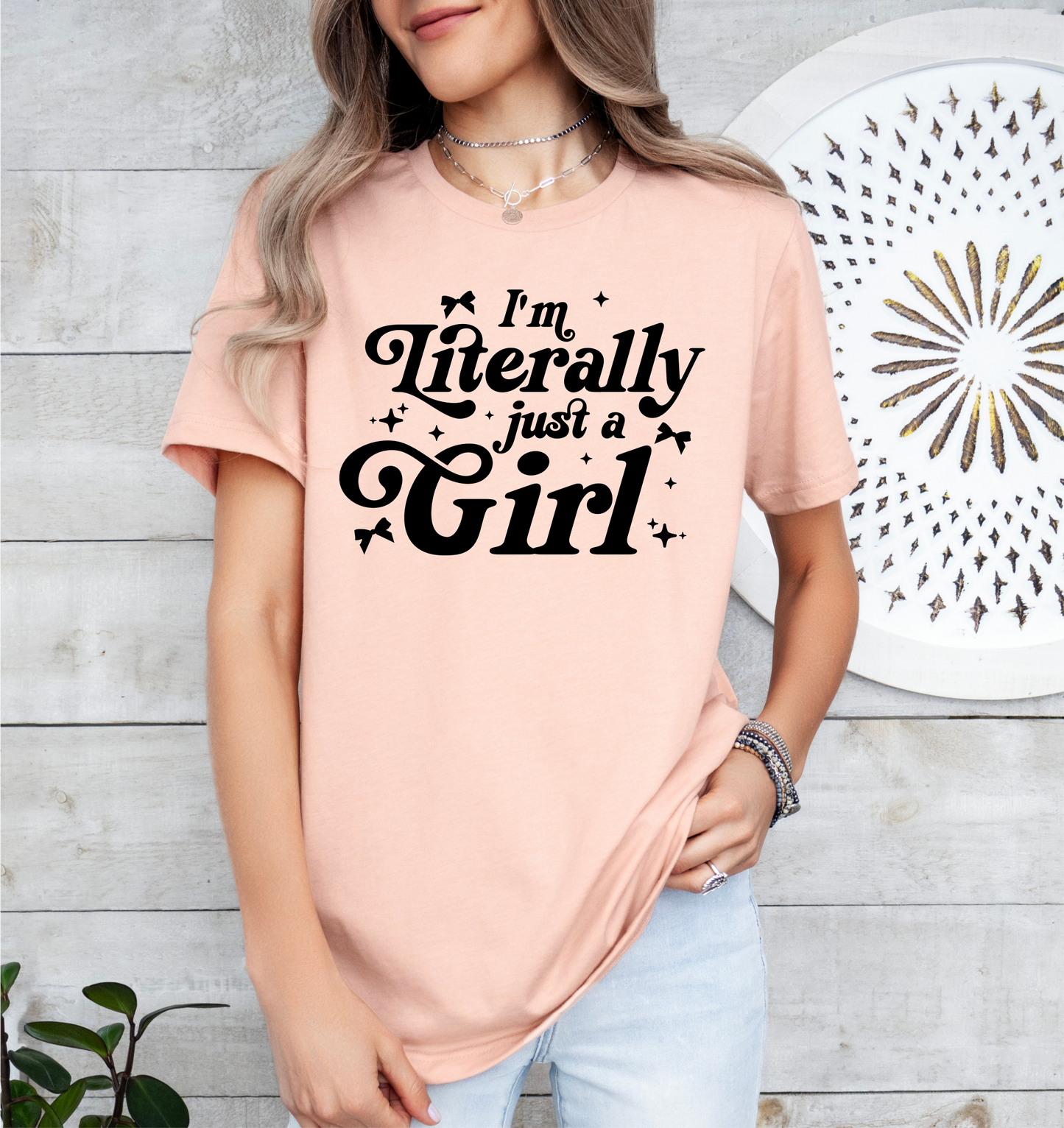 I'm Literally Just A Girl Coquette Unisex T-Shirt, Girlie Girl shirt, Gift for her, Coquette Girly, Gift for best friend, Galentines Shirt