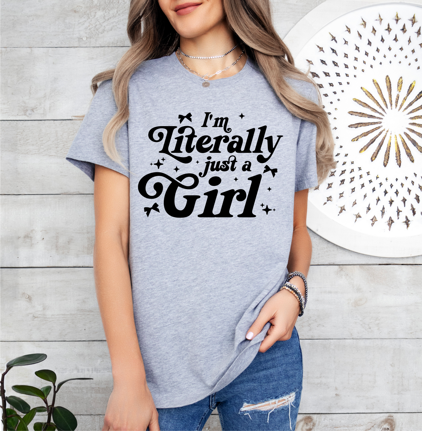 I'm Literally Just A Girl Coquette Unisex T-Shirt,  Girlie Girl shirt, Gift for her, Coquette Girly, Gift for best friend, Galentines Shirt